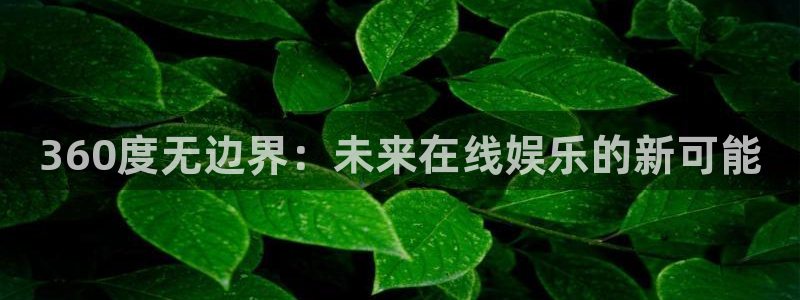 乐球直播体育在线观看：360度无边界：未来在线娱乐的新可能